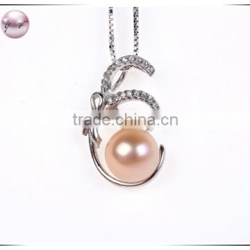 pink Fresh water pearl 925 silver twisted necklace