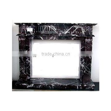 Black Marble Square Fireplace