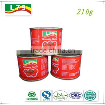 210g hot sale good quality of ningbo tomato paste factory/plant/manufacture/exporter