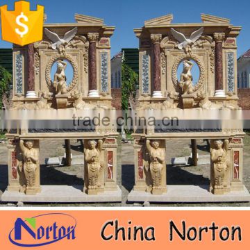 large luxury hotel decorative marble double sided fireplace NTMF-F817S
