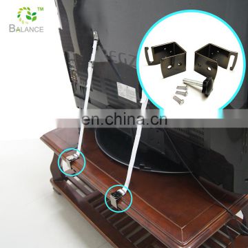 easy install mounting anti tip Bracket Clamp for TV furniture safety no drill needed