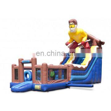 Inflatable Skier Themed Jumping Castle Slide Playground Amusement Park Equipment