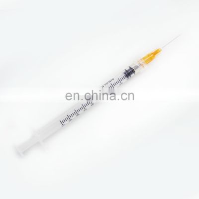 Disposable medical 1ml syringe luer lock luer slip low dead space needle