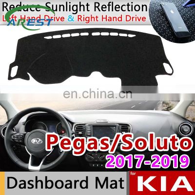 for KIA Pegas 2017 2018 2019 Soluto Anti-Slip Mat Dashboard Cover Pad Sunshade Dashmat Protect Carpet Anti-UV Car Accessories