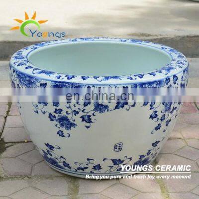 large Chinese blue and white Flowers ceramic Porcelain planters