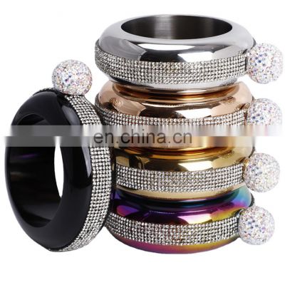 304 Stainless Steel Stick, Diamond Bracelet Hip Flask For Women 3.5 Inch Round Electroplating Bracelet Hip Flask Wholesale/