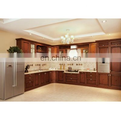 Small design prefabricated best wood storage unit oak shaker kitchen cabinets set