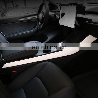 New Carbon Style Car Interior For Tesla Center Console Side Trim Strips Carbon Fiber Interior Trims Kit Model 3