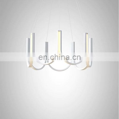 Modern Creative U-shaped Chandelier Office Minimalist Dining Room Bar LED Bedroom Decor Pendant Lighting