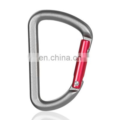 JRSGS 6-11KN D-Shaped Spring Snap Hook Climbing Aluminum Carabiner With Screw for Outdoor Sports S7807