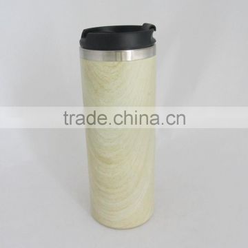 Double wall stainless steel wooden tumbler coffee cood mug                        
                                                Quality Choice
