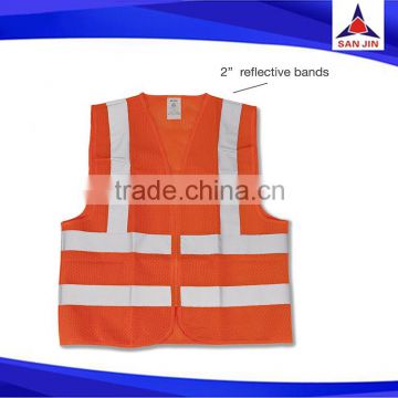 Fluorescent yellow green Reflective Flashing LED Safety Vest