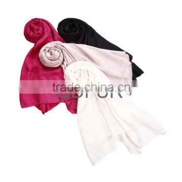 QD80544 Ladies Luxurious Free Size 100% Silk Solid Color Scarves