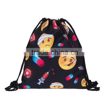 Brand New 3D Printed Emoji Hospital Polyester Double String Bag