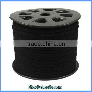 Wholesale Hot Sale 2.7mm Flat Faux Black Suede Cords SC-1090