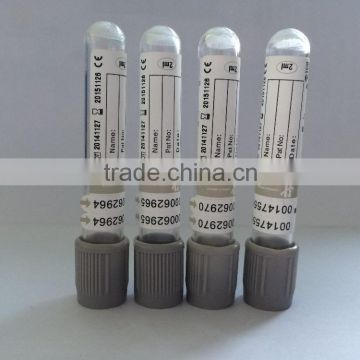 disposable sodium fluoride/EDTA Glucose tube PET and Glass