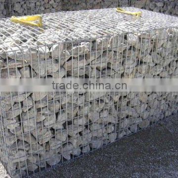wire cages rock wall
