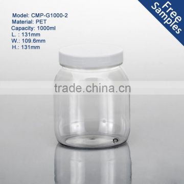 New plastic product cheap 1L plastic PET jar cans with good quality