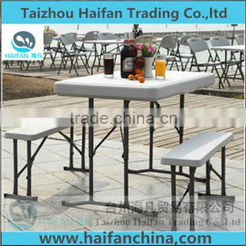 high durable PE folding plastic picnic table chair set/hot sell outdoor plastic barbecue table set