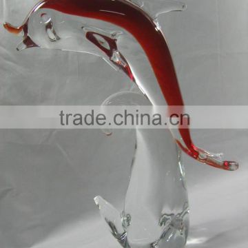 handmade glass dolphin sculpture
