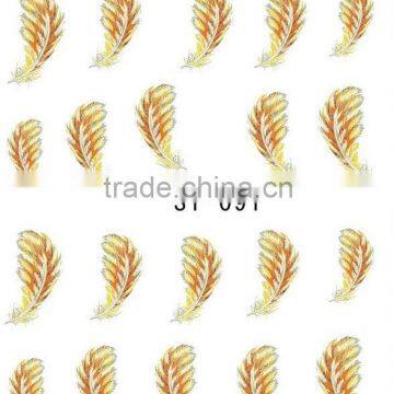 2014 hot water transfer decals stickers water transfer feather stickers from china