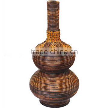 Factory wholesale round vintage grey willow/wicker basket flower basket/vase