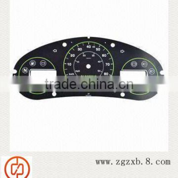graph overlay with adhesive membrane switch nameplate for industrial equipment