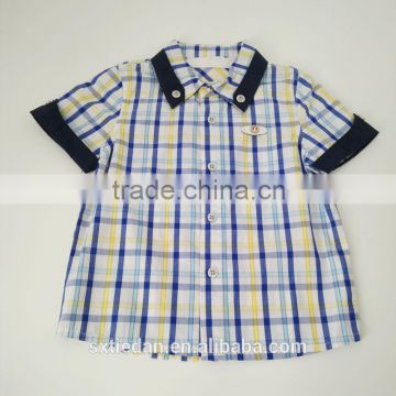 Cotton plaid kid shirt
