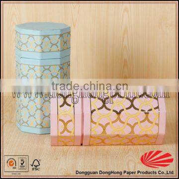 Classic decoration hexagonal cardboard cylinder box with lids