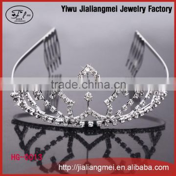 Shining rhinestone Romantic Hair Combs Silver plated Tiara Noble Princess Crown chinese style peacock tail Designs