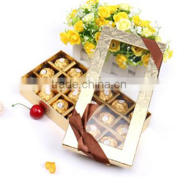 hot selling good quality golden 18 insert cup paper chocolate box as gift for girl friend