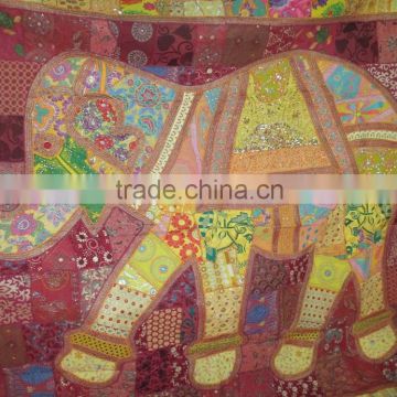 New 100% Cotton elephant vintage patchwork bedspread wall hanging