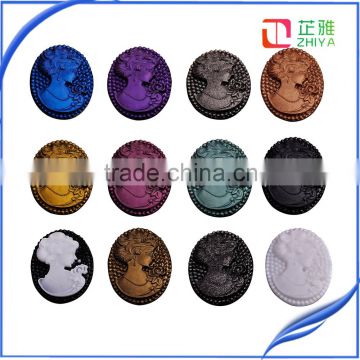Sell Hot Colorful Resin Cameo Cabochons 12 Colors Cameo Flat Back