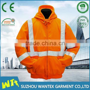 wholesale orange fleece jacket reflective safety working fleece fabric fleece fabric clothing