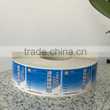 Accept custom order printing food labels vinyl/paper material adhesive stickers in roll