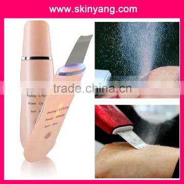 Rechargeable Ultrasonic Skin Scrubber, Ultrasound and Ion Lead-in Nutrition for Remove Acne and Blackhead Beauty Machine