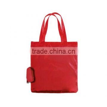 Promotional foldable zipper tote bag in pouch with belt clip
