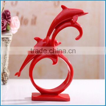 Couples dolphins for home resin decoration