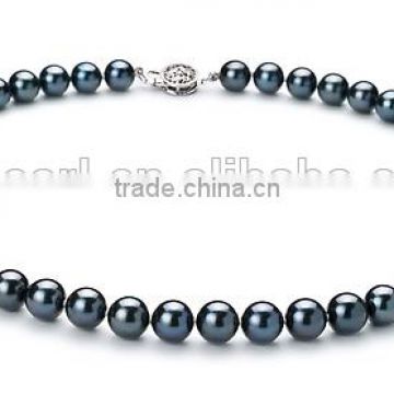 hot selling 7.5-8mm black Japanese Akoya pearl necklace