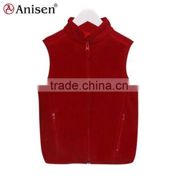 2017 design china products plain custom women's zipper-up outdoor polar fleece vest