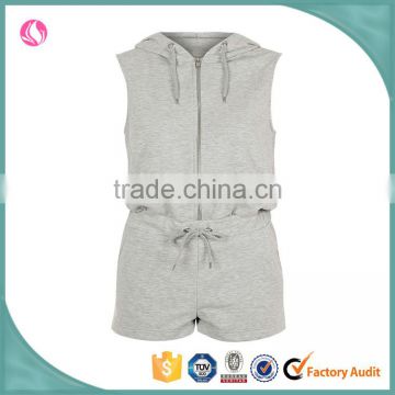 Cheap sport suit hooded women playsuit gym wear running hooded tops and shorts