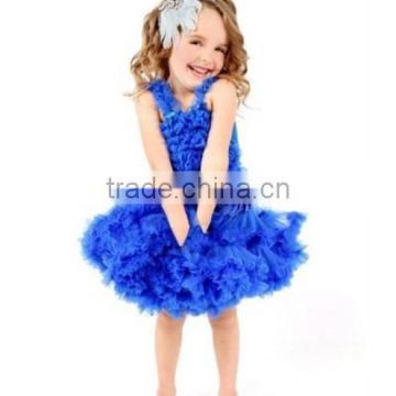 2014High Quality royal blue petti dress pettiskirts set tutu dress Girls Birthday party baby Petti skirt princess Chiffon dress