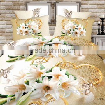 Custom good quality 3d reactive printed bedding set