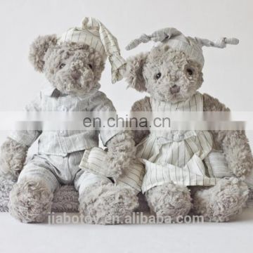 light grey pajamas changeable clothes lover Teddy bear doll plush animal toy
