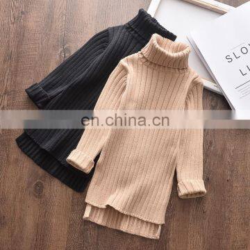Autumn Winter Baby Toddler Children Bodycon Clothes Girls Knitted Turtleneck Sweaters Dress Long Sleeve Kids Dresses For Girl