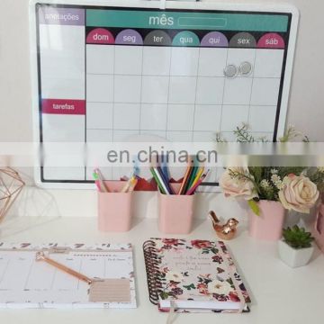 Glass Dry Erase Planner and Office Desk Frameless Tempered Dry Erase Calendar Glass White Board
