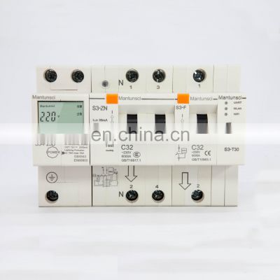 smart electricity meter 20a 32a 63a 80a mcb miniature circuit breaker rcbo rcd wifi circuit breaker for smart home system