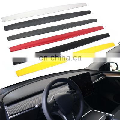 Car Styling Carbon Fiber Style Central Control Dashboard Decoration Sticker Panel Trim Auto Accessories For Tesla Model Y