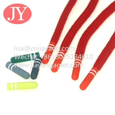 rubber coating plastic aglet round polyester rope with aglet cord ends