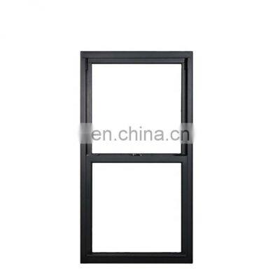 2021 new PVC or aluminum black frame simple vertical sliding window can be customized and replaced glass hung windows